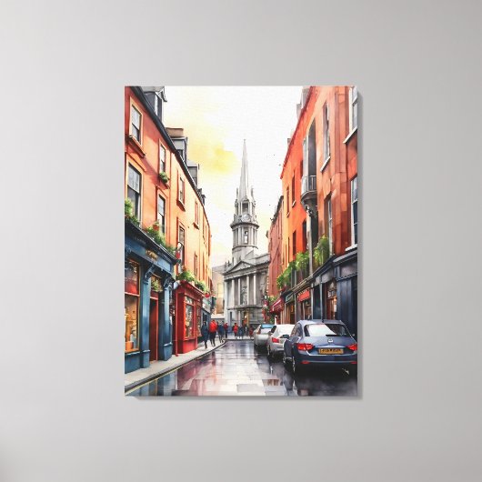 Dublin waterverf art canvas afdruk (Voorkant)
