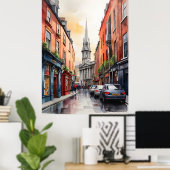 Dublin waterverf art poster (Thuiskantoor)