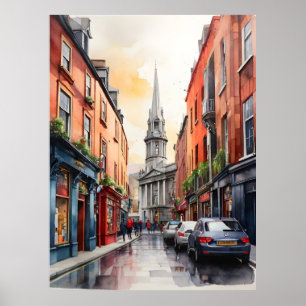 Dublin waterverf art poster