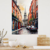 Dublin waterverf art poster (Keuken)