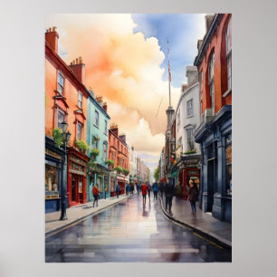 Dublin waterverf art poster