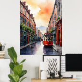 Dublin waterverf art poster (Thuiskantoor)