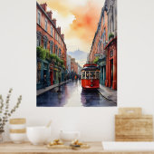 Dublin waterverf art poster (Keuken)