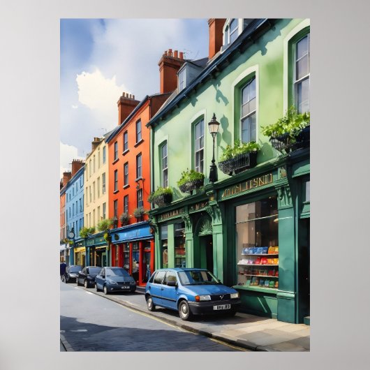 Dublin waterverf art poster (Voorkant)