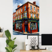Dublin waterverf art poster (Thuiskantoor)