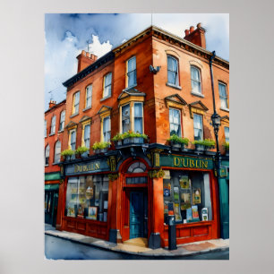 Dublin waterverf art poster