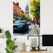 Dublin waterverf art poster (Thuiskantoor)