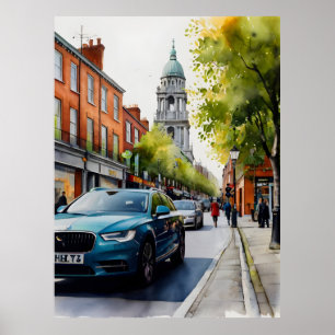 Dublin waterverf art poster