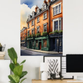 Dublin waterverf art poster (Thuiskantoor)