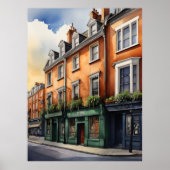 Dublin waterverf art poster (Voorkant)