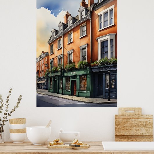Dublin waterverf art poster (Keuken)