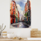 Dublin waterverf art poster (Keuken)