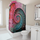 Dubman Designs: Fibonacci Mozaïek Spiraal Douchegordijn (In situ)