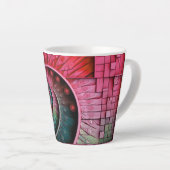 Dubman Designs: Fibonacci Mozaïek Spiraal Monogram Latte Mok (Rechterhoek)