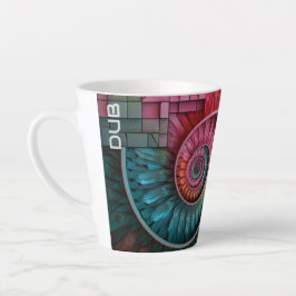 Dubman Designs: Fibonacci Mozaïek Spiraal Monogram Latte Mok