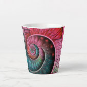 Dubman Designs: Fibonacci Mozaïek Spiraal Monogram Latte Mok (Voorkant)