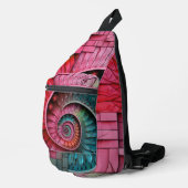 Dubman Designs: Fibonacci Mozaïek Spiraal Sling Bag (Rechterhoek)