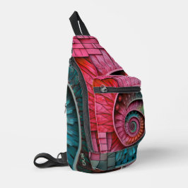 Dubman Designs: Fibonacci Mozaïek Spiraal Sling Bag