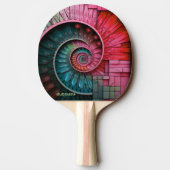 Dubman Designs: Fibonacci Mozaïek Spiraal Tafeltennisbatje (Achterkant)
