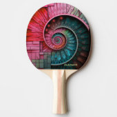 Dubman Designs: Fibonacci Mozaïek Spiraal Tafeltennisbatje (Voorkant)
