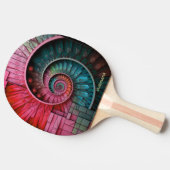 Dubman Designs: Fibonacci Mozaïek Spiraal Tafeltennisbatje (Zijkant)