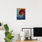 Dubman Designs: Fibonacci Regenboog Trippy Spiraal Poster (Thuiskantoor)