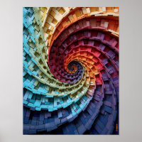 Dubman Designs: Fibonacci Regenboog Trippy Spiraal