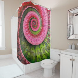 Dubman Designs: Glowende Roze en Groene Fibonacci  Douchegordijn