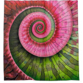 Dubman Designs: Glowende Roze en Groene Fibonacci Douchegordijn (Voorkant)