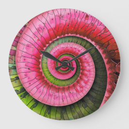 Dubman Designs: Glowende Roze en Groene Fibonacci  Grote Klok