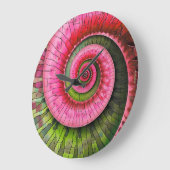 Dubman Designs: Glowende Roze en Groene Fibonacci Grote Klok (Hoek)