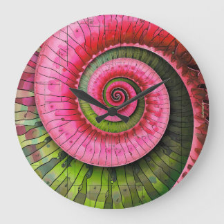 Dubman Designs: Glowende Roze en Groene Fibonacci Grote Klok