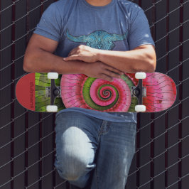 Dubman Designs: Glowende Roze en Groene Fibonacci  Persoonlijk Skateboard