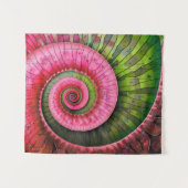 Dubman Designs: Glowende Roze en Groene Fibonacci Wandkleed (Voorkant (horizontaal))