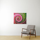 Dubman Designs: Glowende Roze en Groene Fibonacci Wandkleed (In Situ (horizontaal))
