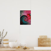 Dubman Designs: Glowende Roze Neon Fibonacci-ontwe Poster (Keuken)