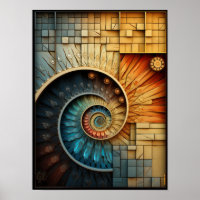 Dubman Designs: Glowing Fibonacci Spiraal Collage 
