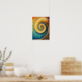 Dubman Designs: Gulden Verhouding, Glowing Fibonac Poster (Keuken)