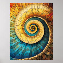 Dubman Designs: Gulden Verhouding, Glowing Fibonac Poster