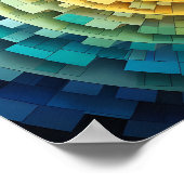 Dubman Designs: Helder Regenboog Spiraal Fibonacci Poster (Hoek)