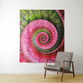 Dubman Designs: Neon Roze en Groene Fibonacci Wandkleed (In situ)