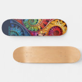 Dubman Does Design:Bright Fibonacci Swirls Persoonlijk Skateboard (Horizontaal)