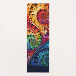 Dubman Does Design:Bright Fibonacci Swirls Yogamat