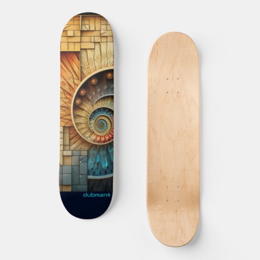 Dubman Does Design: Fibonacci Multiverse Collage Persoonlijk Skateboard (Voorkant)