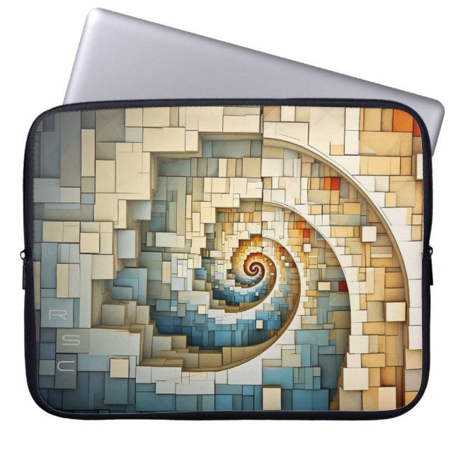 Dubman Does Design: Fibonacci Naturals Monogram Laptop Sleeve (Voorkant)