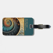 Dubman Does Design: Glowende Fibonacci-reeks Bagagelabel (Achterkant horizontaal)