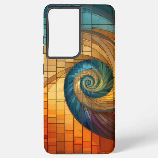 Dubman Does Design: Glowende Fibonacci Spiraal Kun Samsung Galaxy Hoesje (Achterkant)