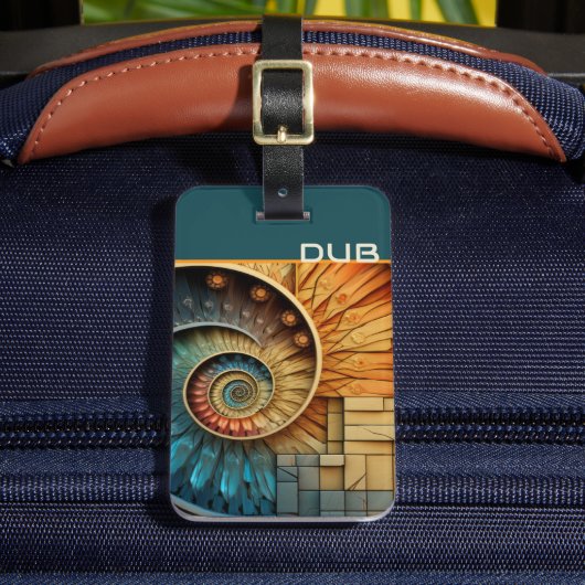 Dubman Does Design: Glowing Fibonacci Sequence Bagagelabel (Voorkant Insitu 2)