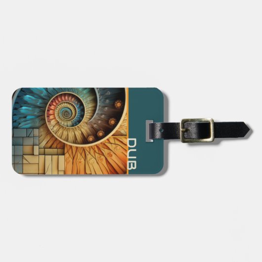 Dubman Does Design: Glowing Fibonacci Sequence Bagagelabel (Voorkant horizontaal)