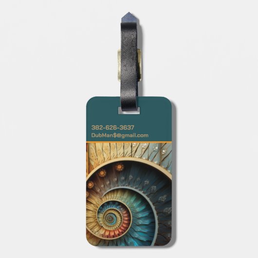 Dubman Does Design: Glowing Fibonacci Sequence Bagagelabel (Achterkant verticaal)